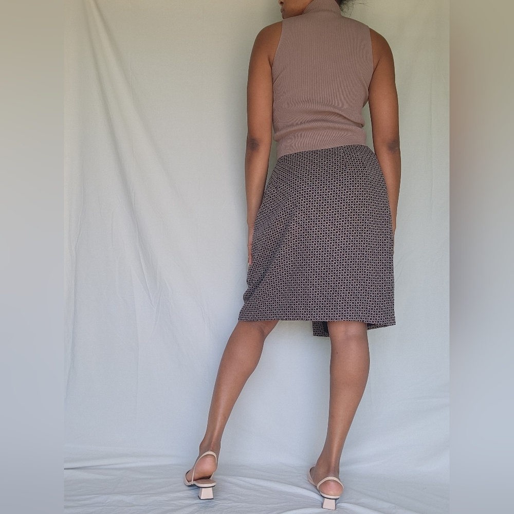 Women's Wrap Around Charter Club Elegant Black Patterned Skirt - Picture 3 of 12